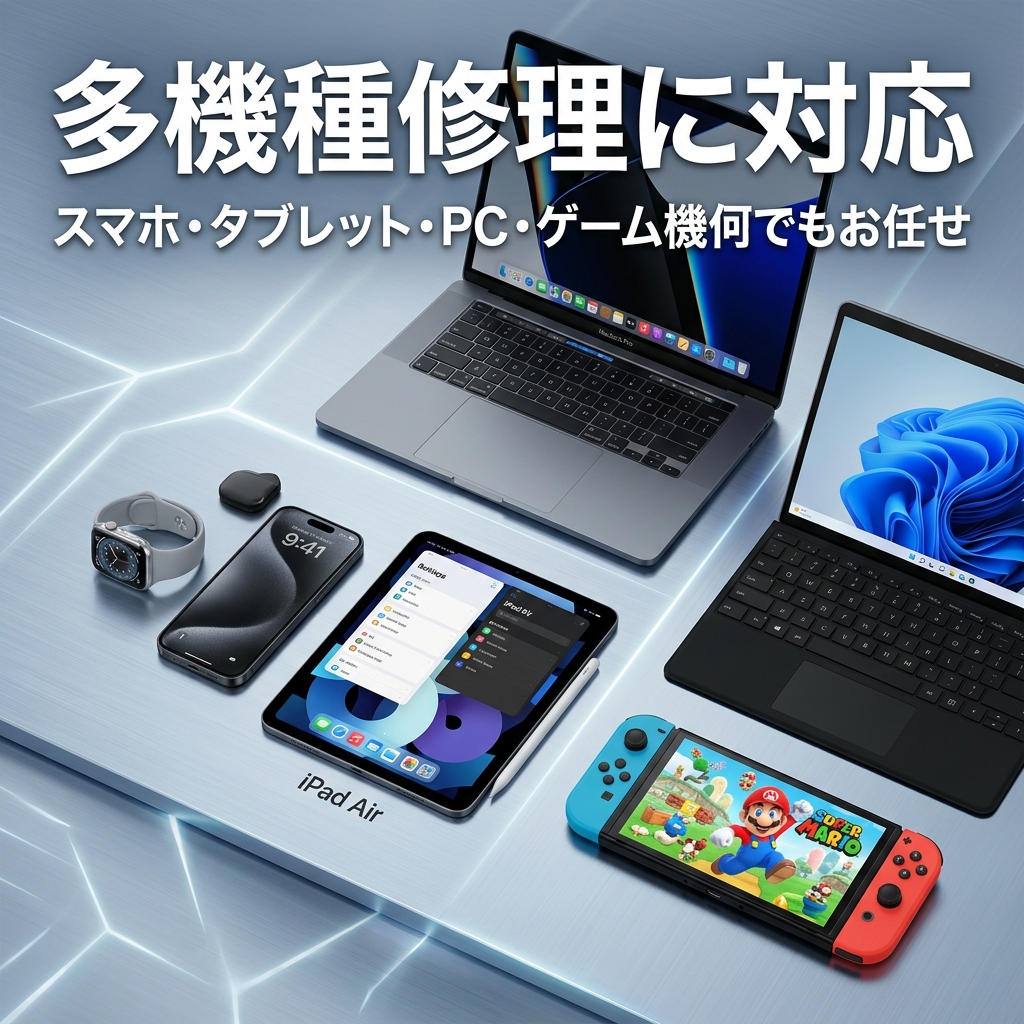 多機種修理に対応スマホ・タブレット・PC・ゲーム機